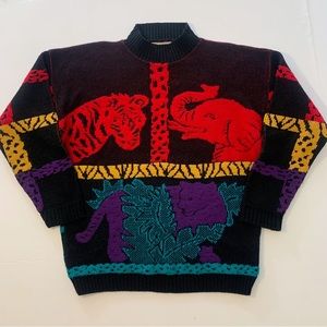 Vintage Safari Animal Sweater